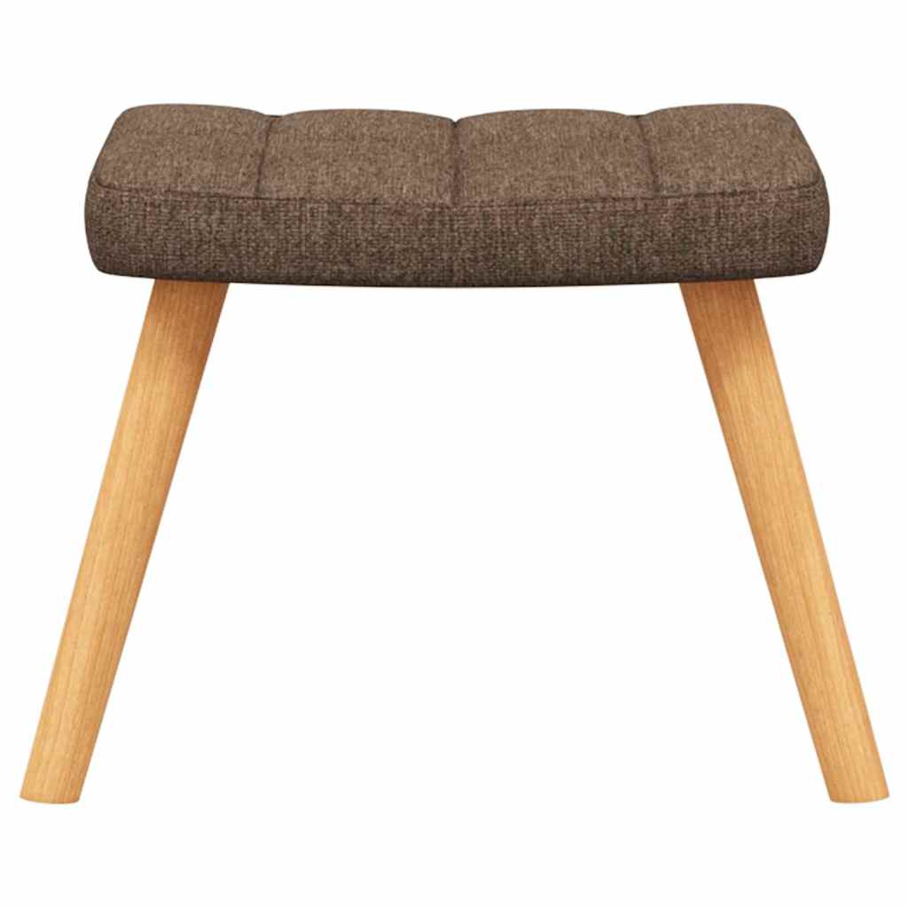 Rocking chair with footrest, brown, fabric