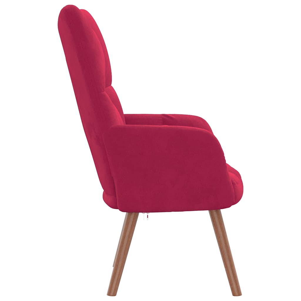 Lounge chair, burgundy, velvet