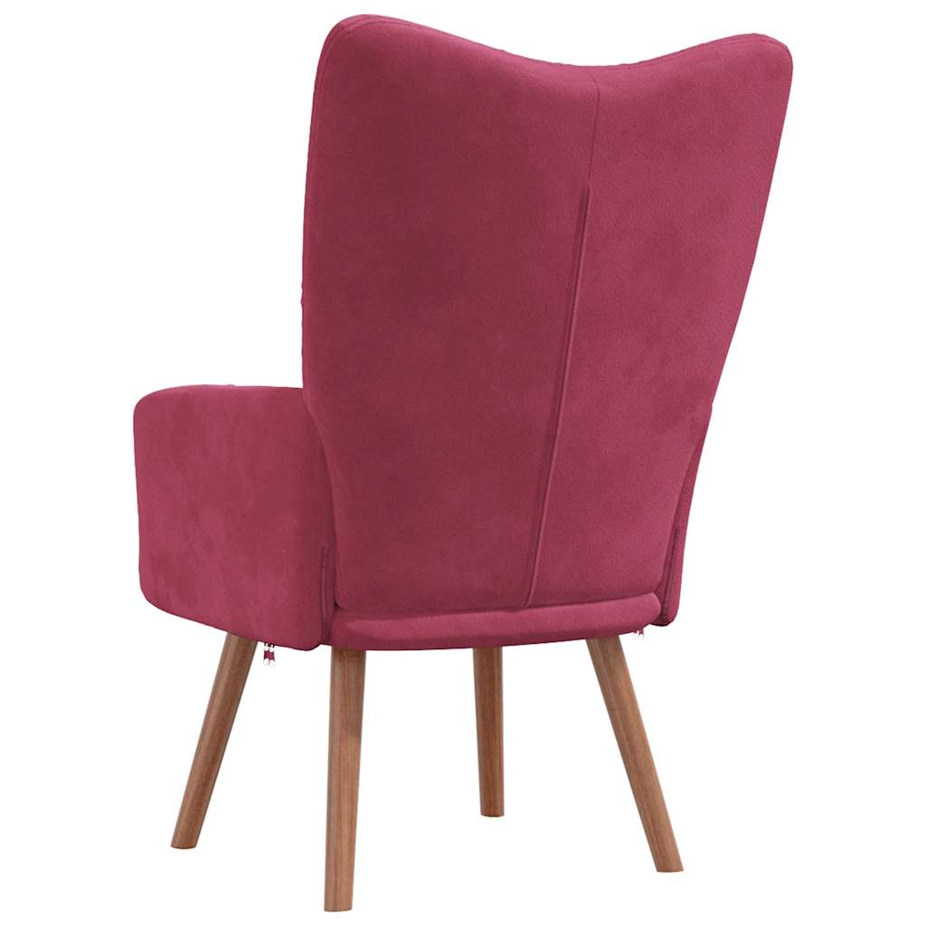 Lounge chair, burgundy, velvet