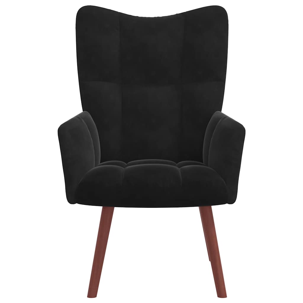 Lounge chair, black, velvet