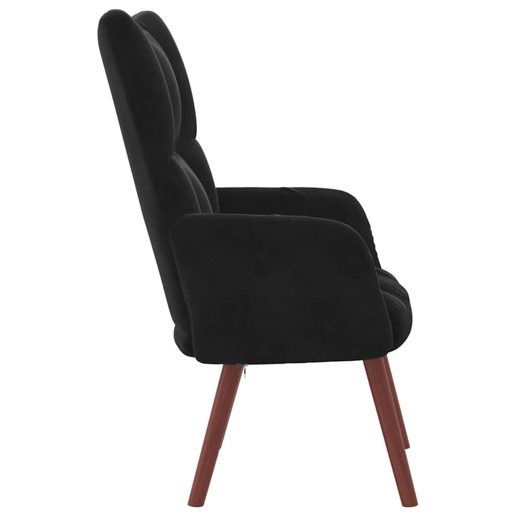 Lounge chair, black, velvet
