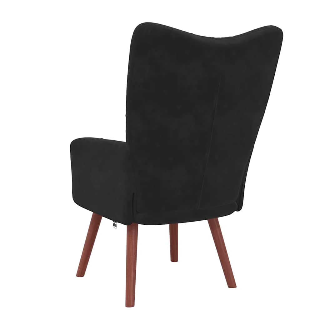 Lounge chair, black, velvet