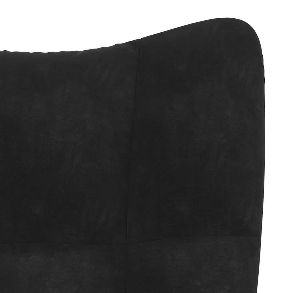 Lounge chair, black, velvet