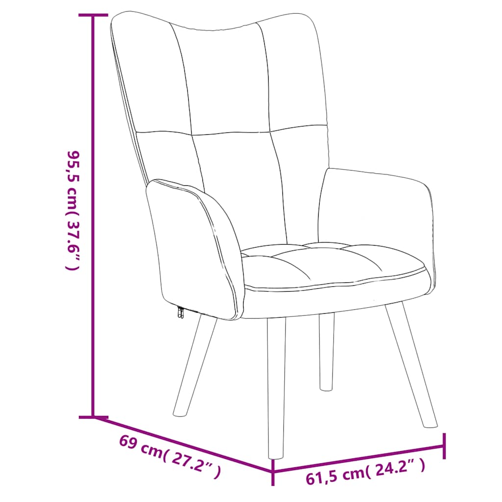 Lounge chair, black, velvet