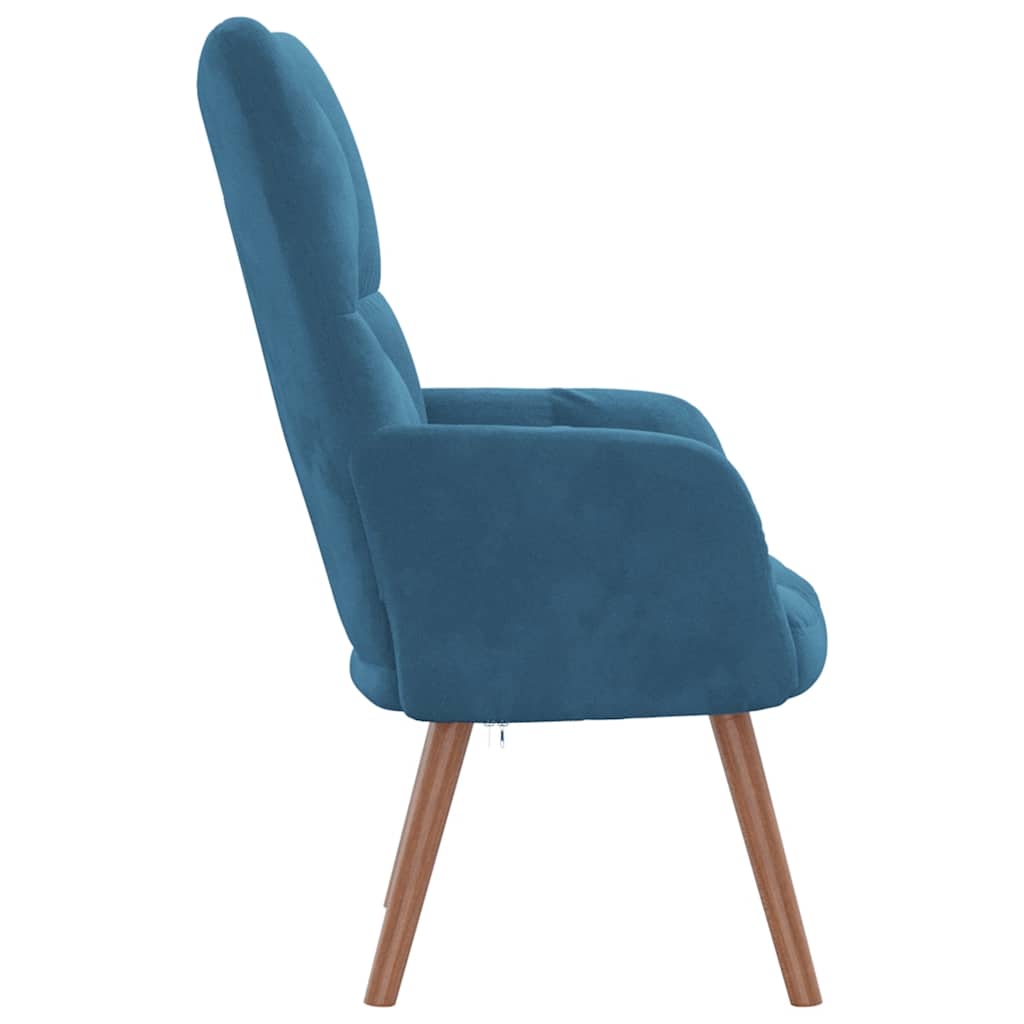 Relaxing chair, blue, velvet