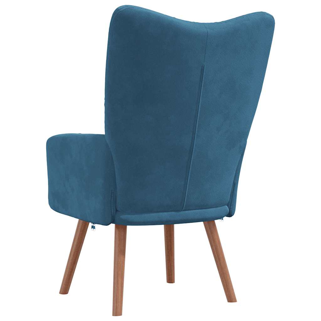 Relaxing chair, blue, velvet
