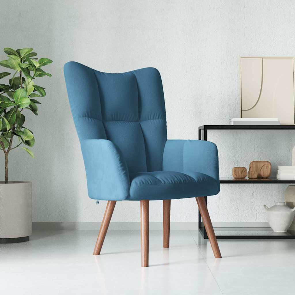 Relaxing chair, blue, velvet