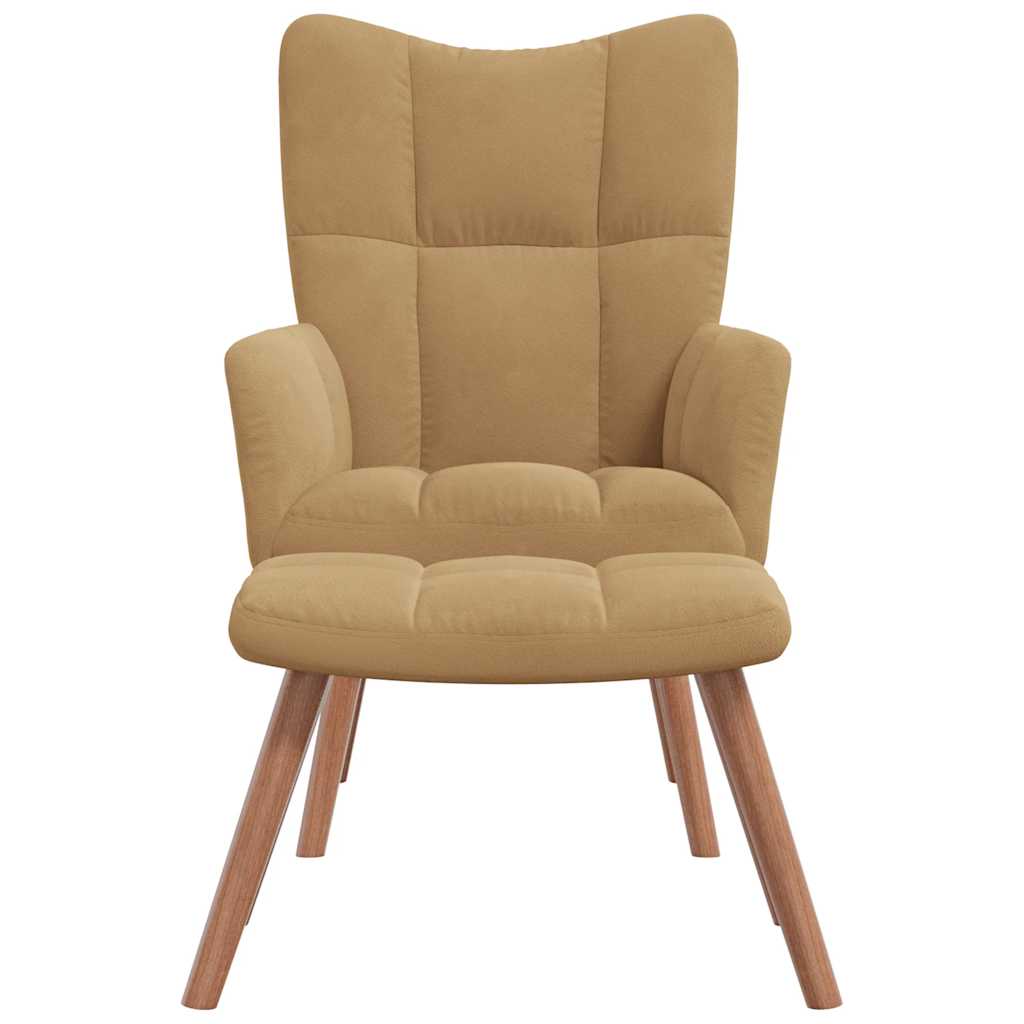 Recliner with footrest, brown, velvet