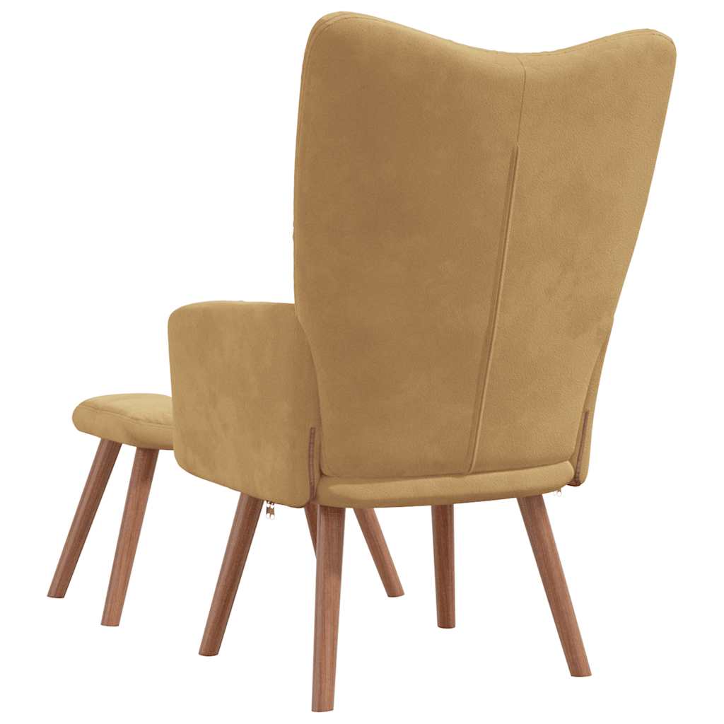 Recliner with footrest, brown, velvet