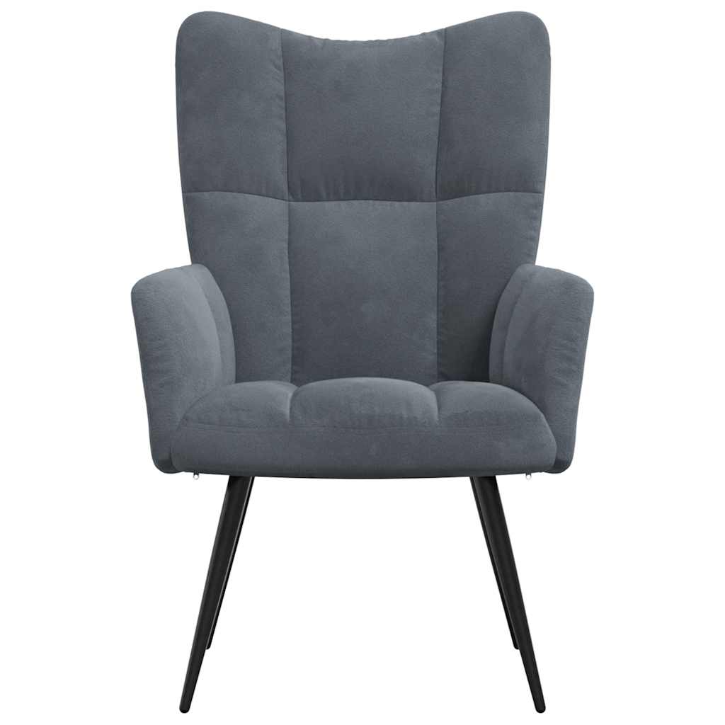Recliner, dark grey, velvet