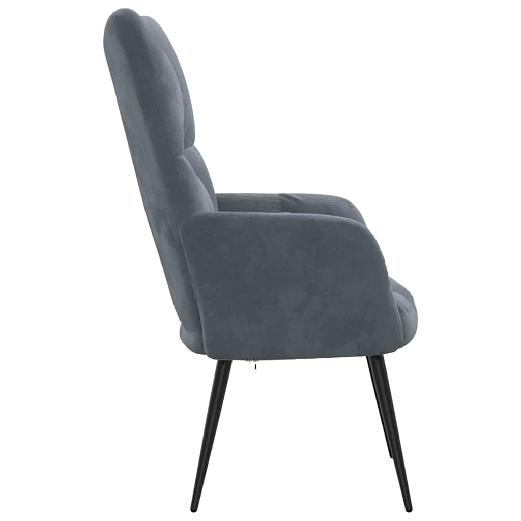 Recliner, dark grey, velvet