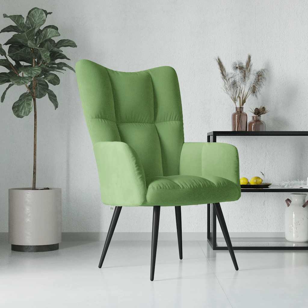 Lounge chair, light green, velvet