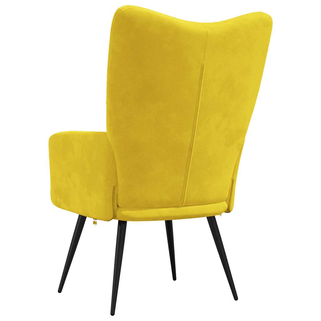 Lounge chair, mustard yellow, velvet