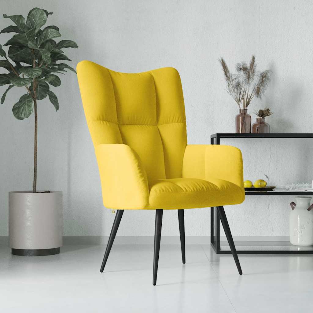 Lounge chair, mustard yellow, velvet