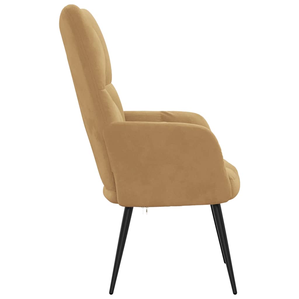 Lounge chair, brown, velvet