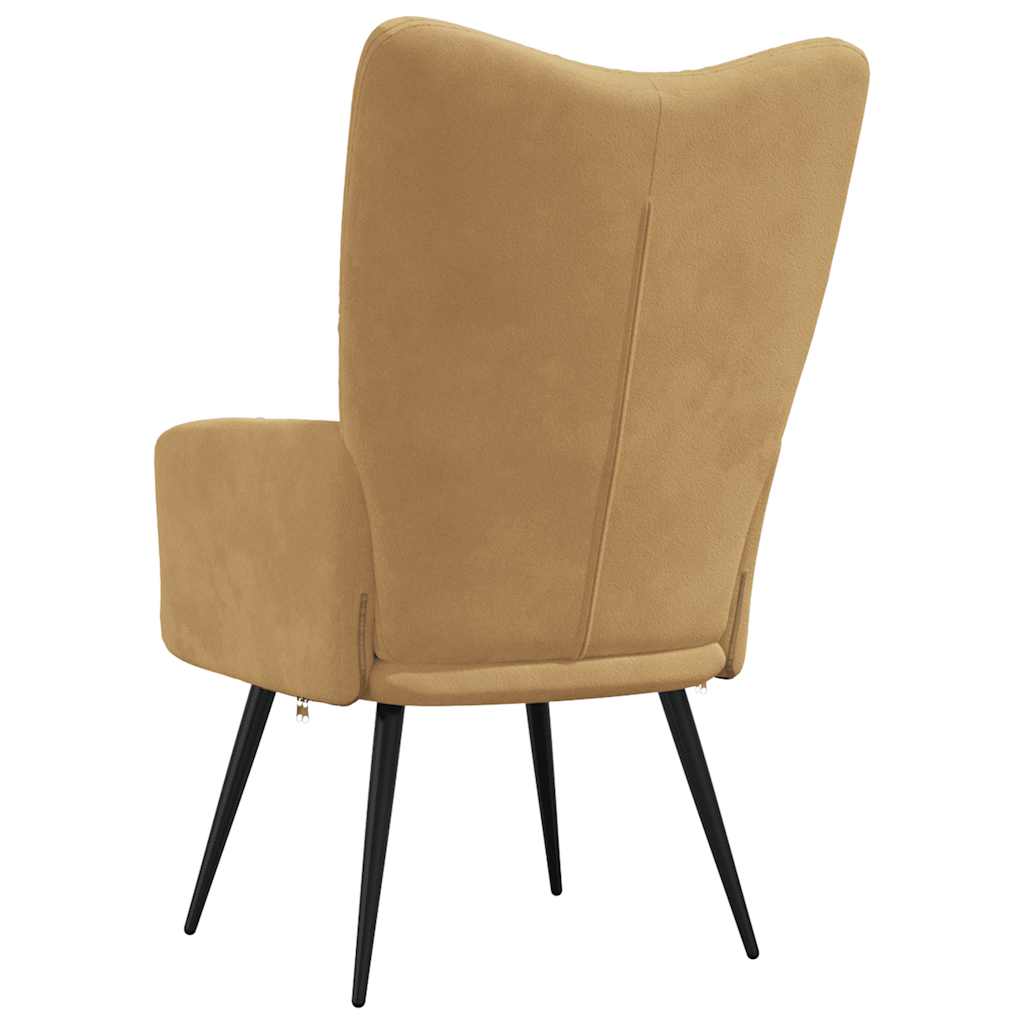 Lounge chair, brown, velvet