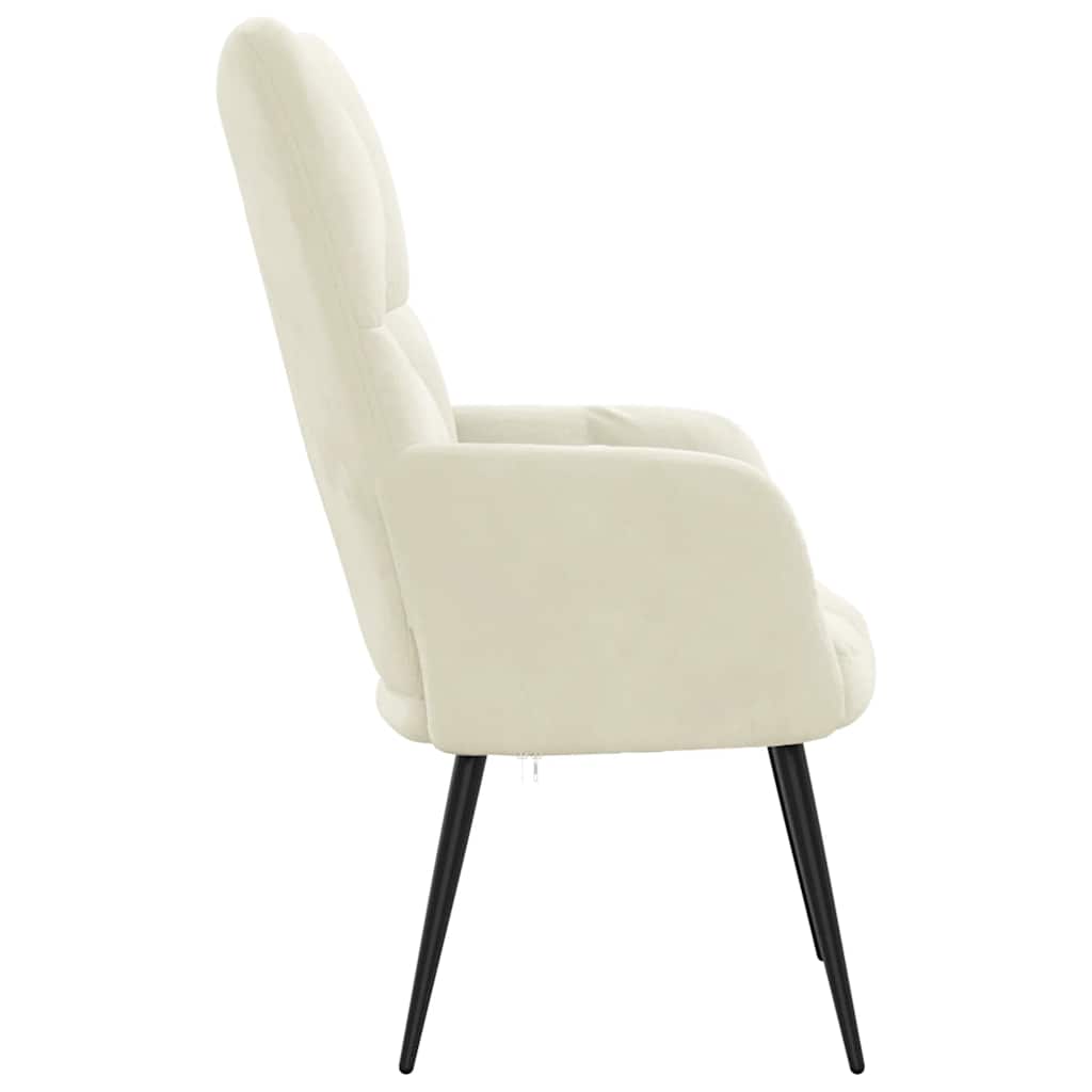 Lounge chair, cream white, velvet