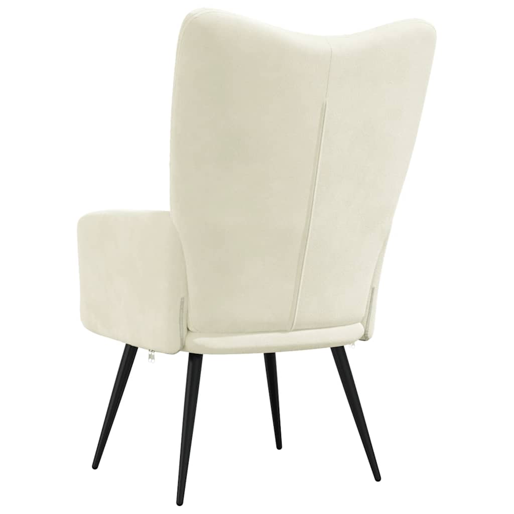 Lounge chair, cream white, velvet