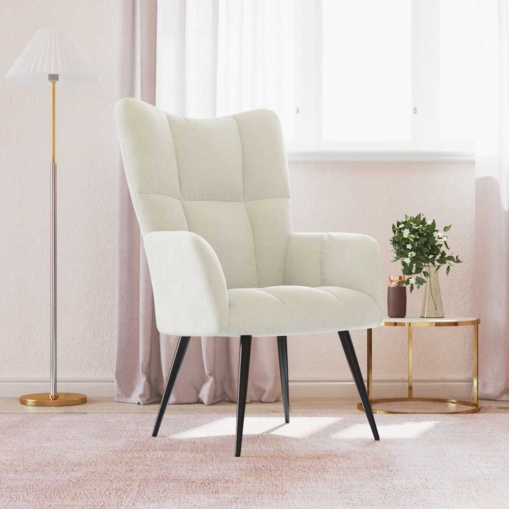 Lounge chair, cream white, velvet