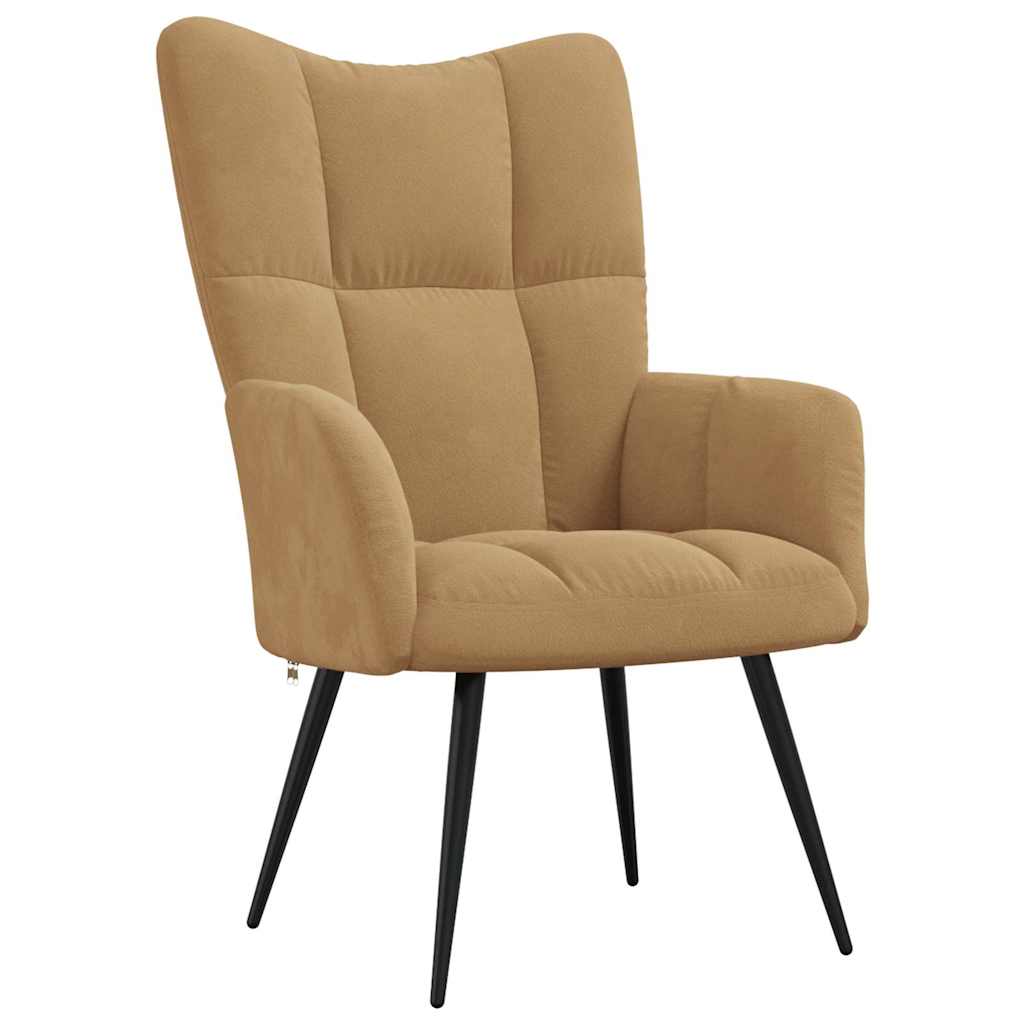 Recliner with footrest, brown, velvet