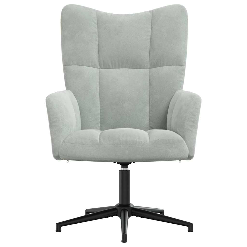 Lounge chair, light grey, velvet