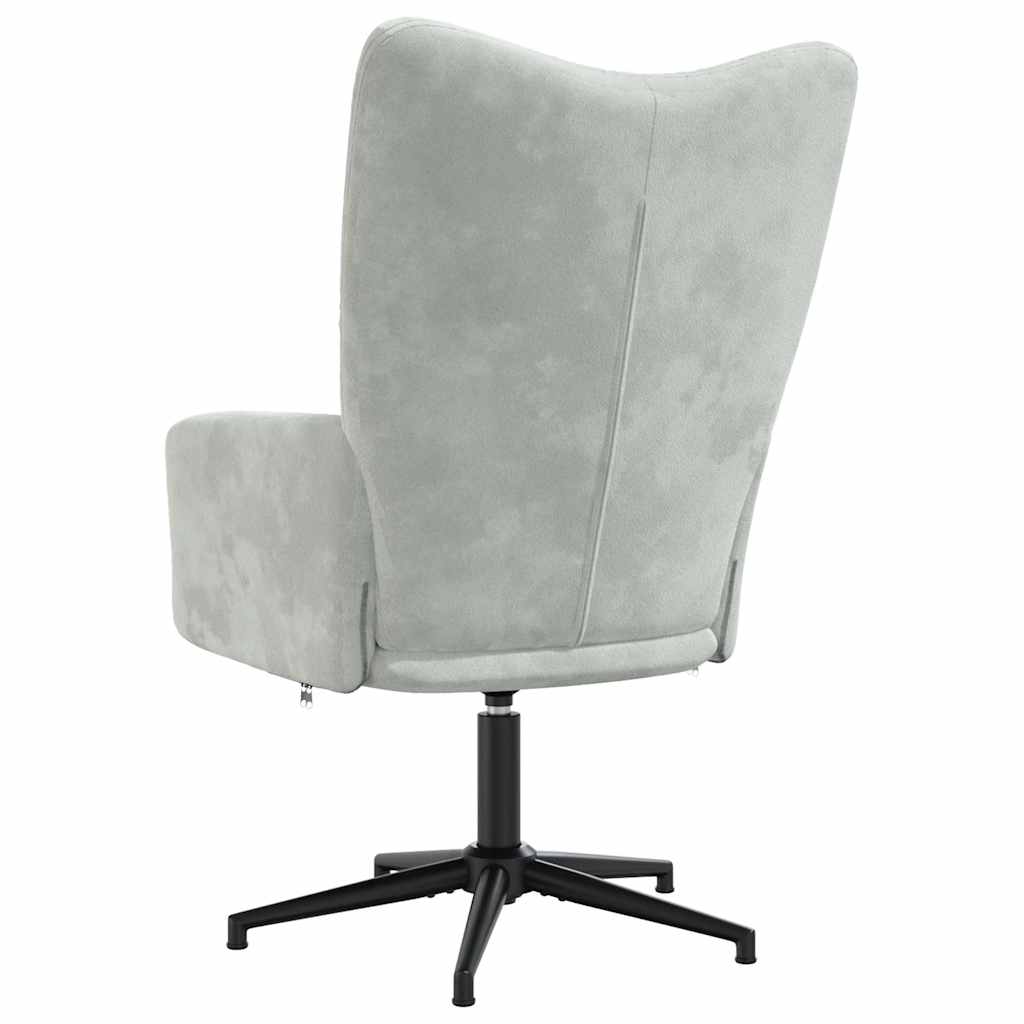Lounge chair, light grey, velvet