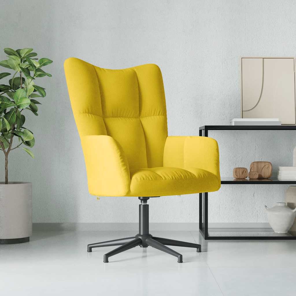 Lounge chair, mustard yellow, velvet