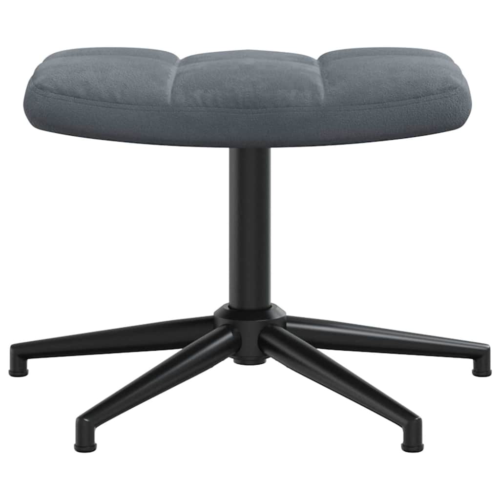 Recliner with footstool, dark grey, velvet