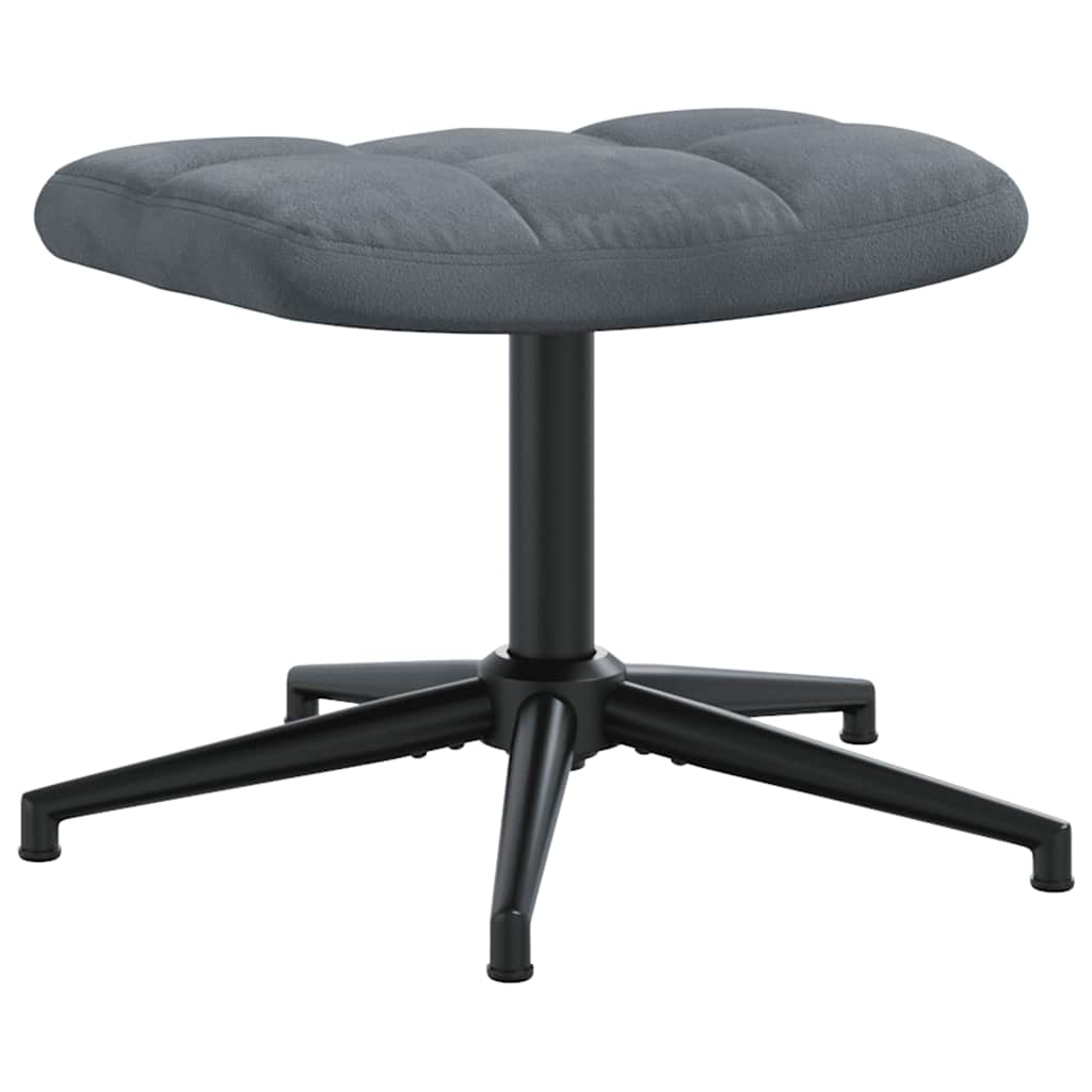 Recliner with footstool, dark grey, velvet