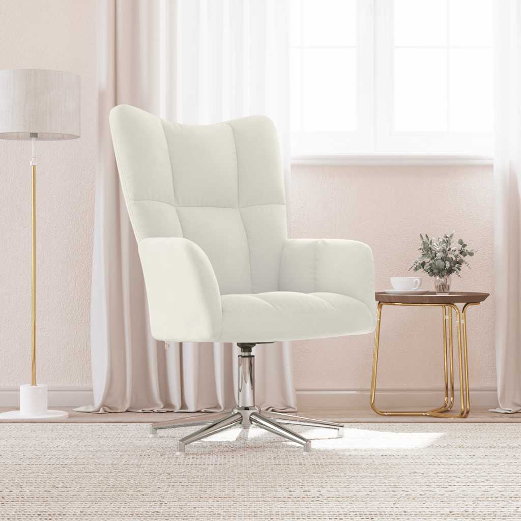 Lounge chair, cream white, velvet