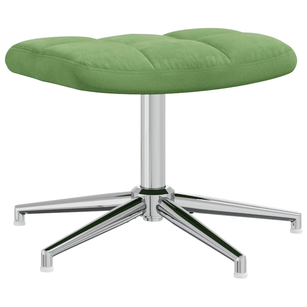 Recliner with footrest, light green, velvet