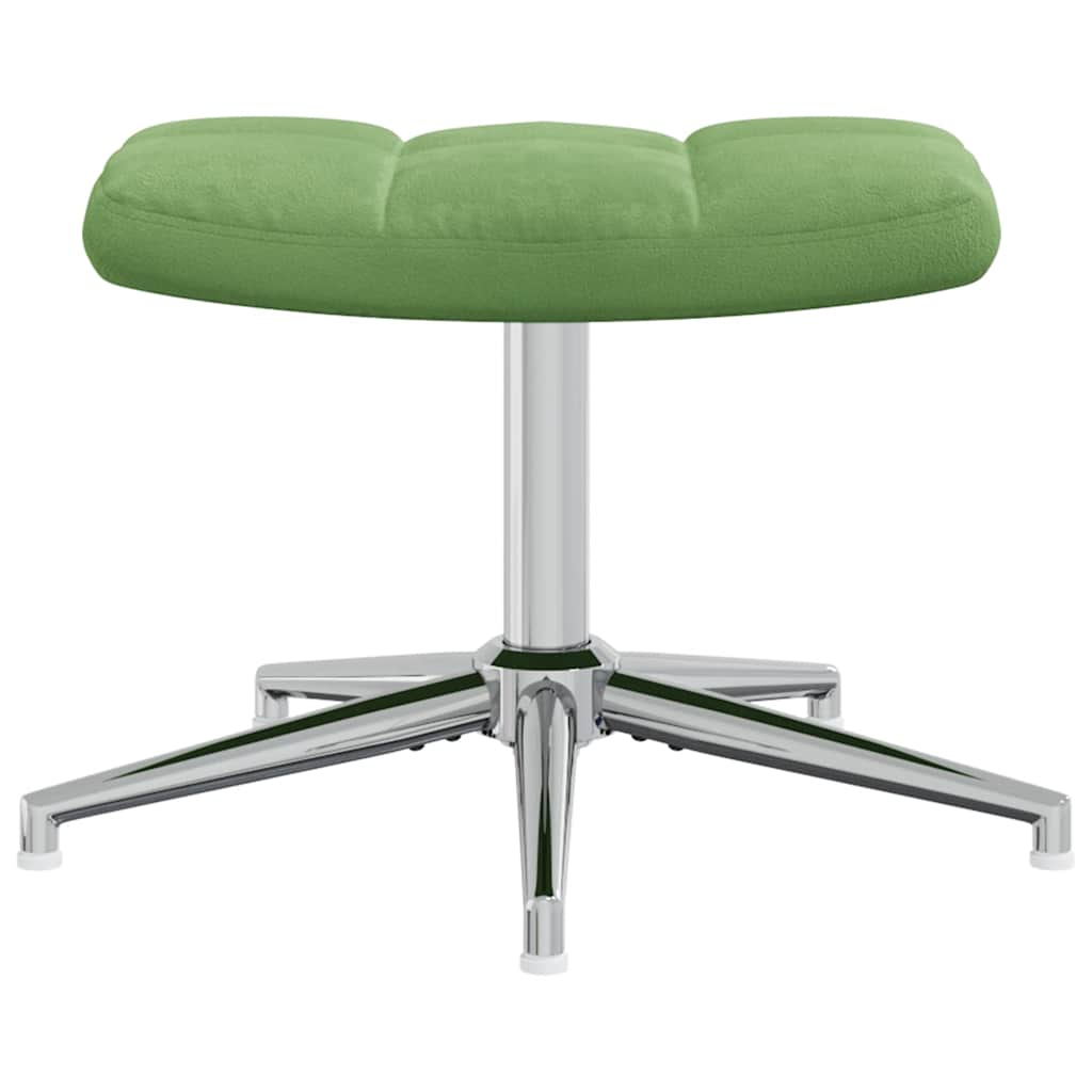 Recliner with footrest, light green, velvet