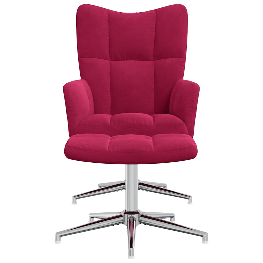 Recliner with footrest, burgundy, velvet