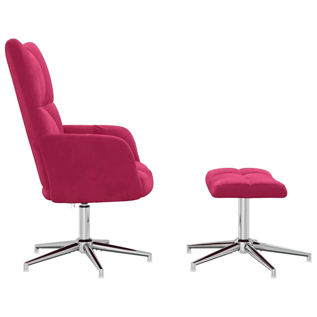 Recliner with footrest, burgundy, velvet