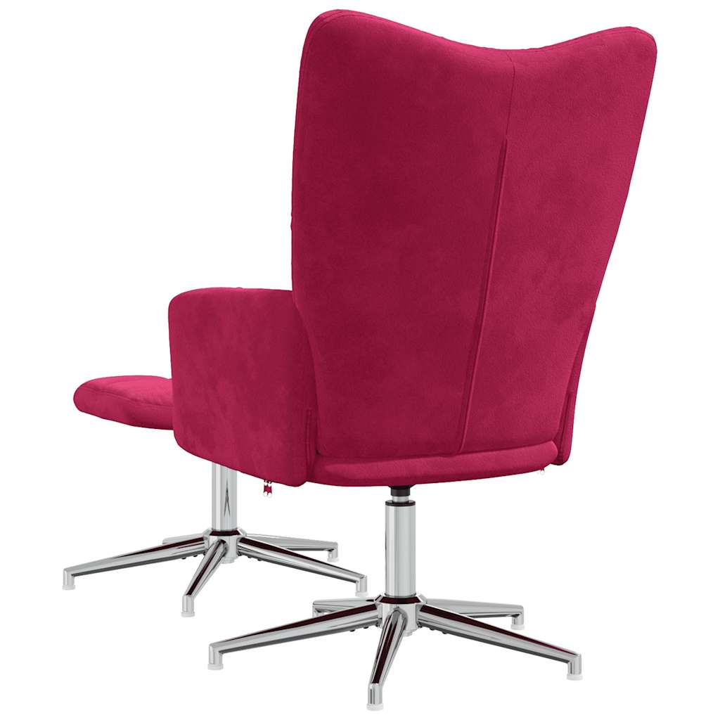 Recliner with footrest, burgundy, velvet