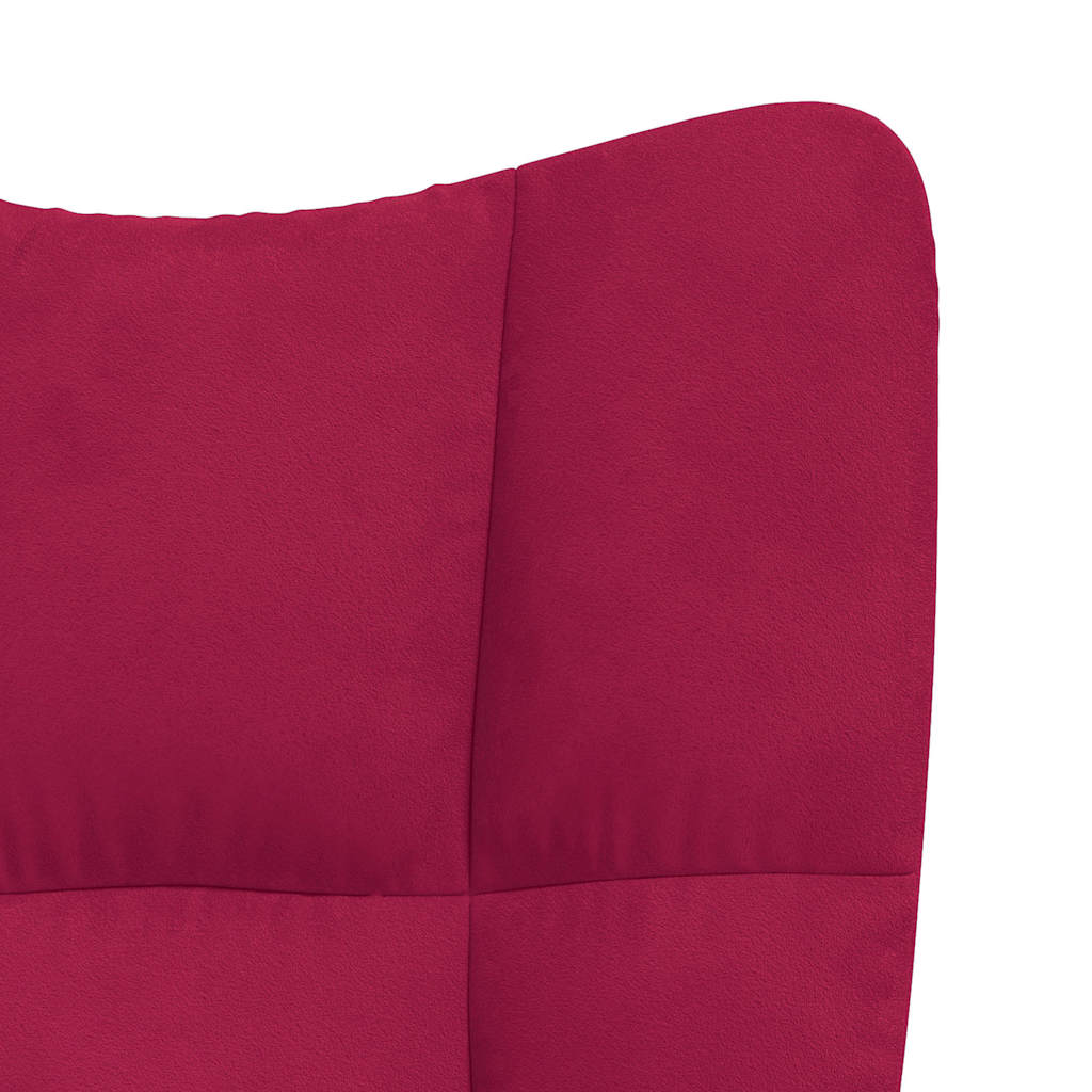 Recliner with footrest, burgundy, velvet
