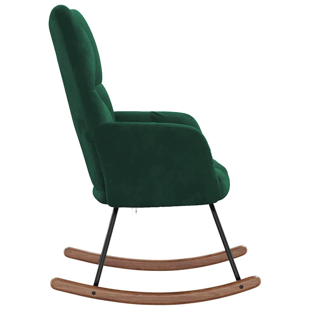 Rocking chair, dark green, velvet