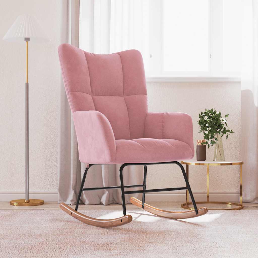 Rocking chair, pink, velvet