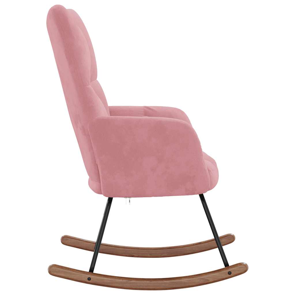 Rocking chair, pink, velvet