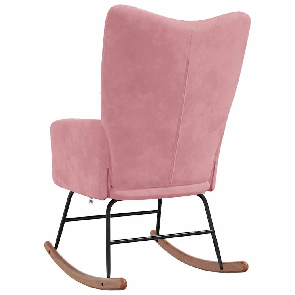 Rocking chair, pink, velvet
