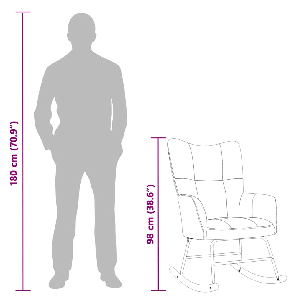 Rocking chair, pink, velvet