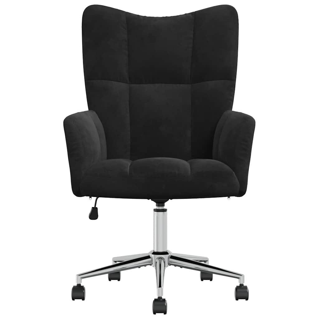 Lounge chair, black, velvet