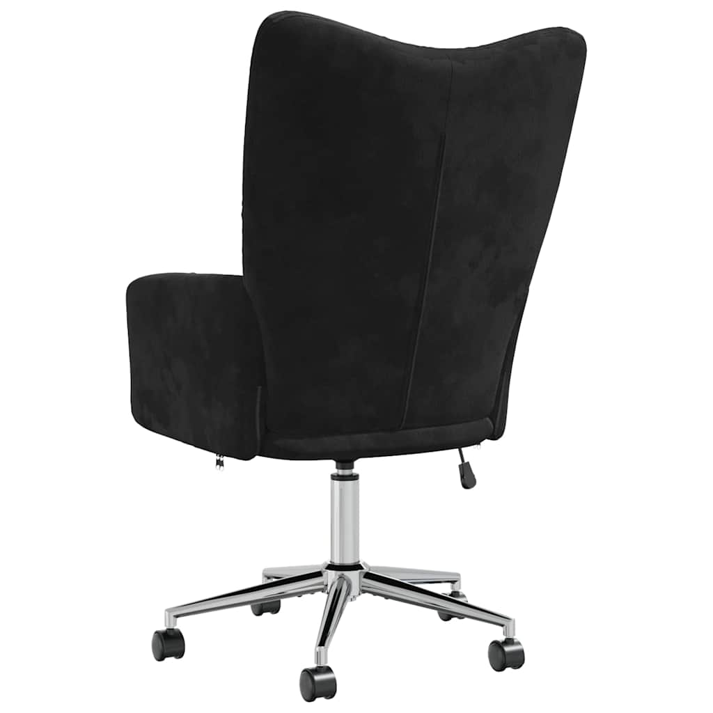 Lounge chair, black, velvet