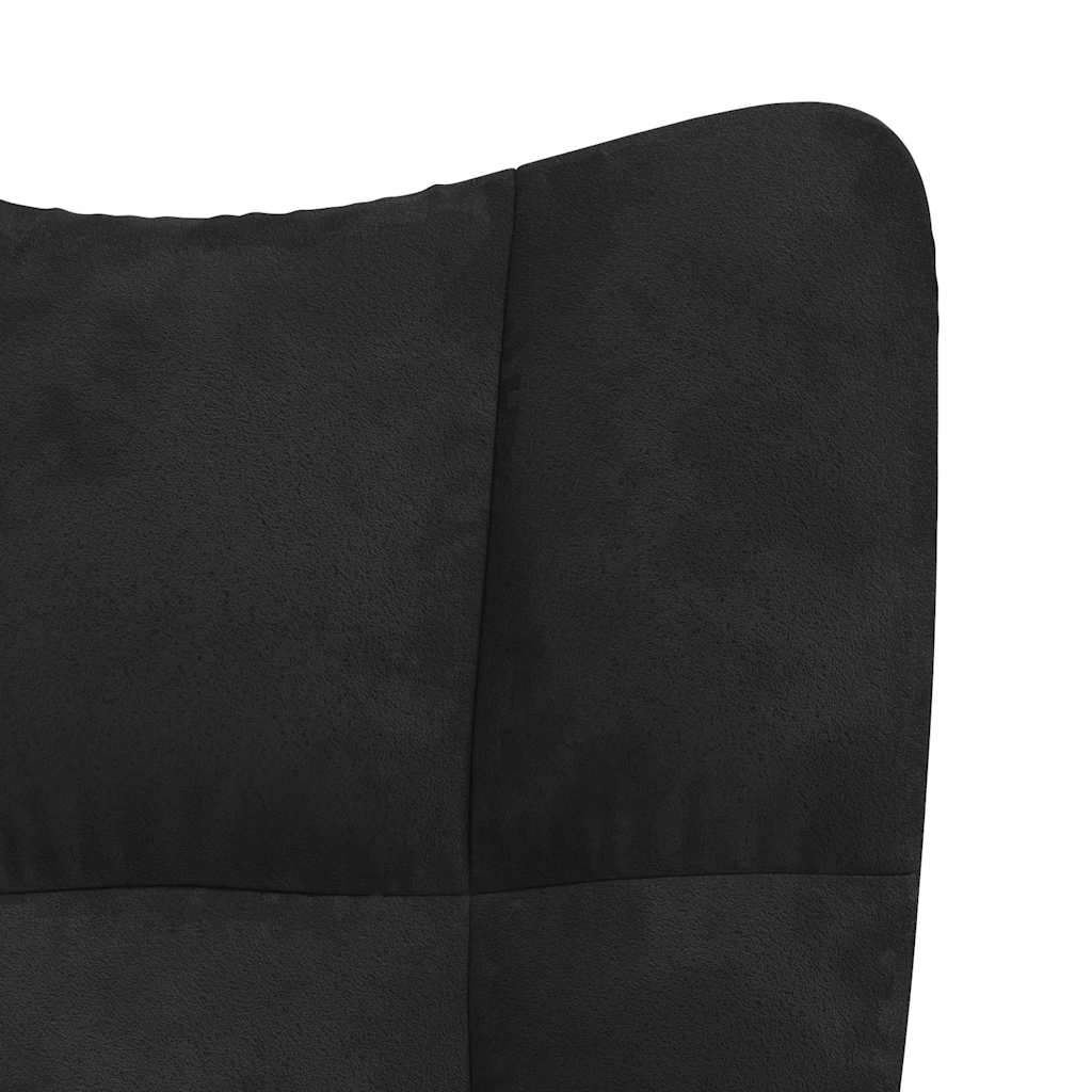 Lounge chair, black, velvet