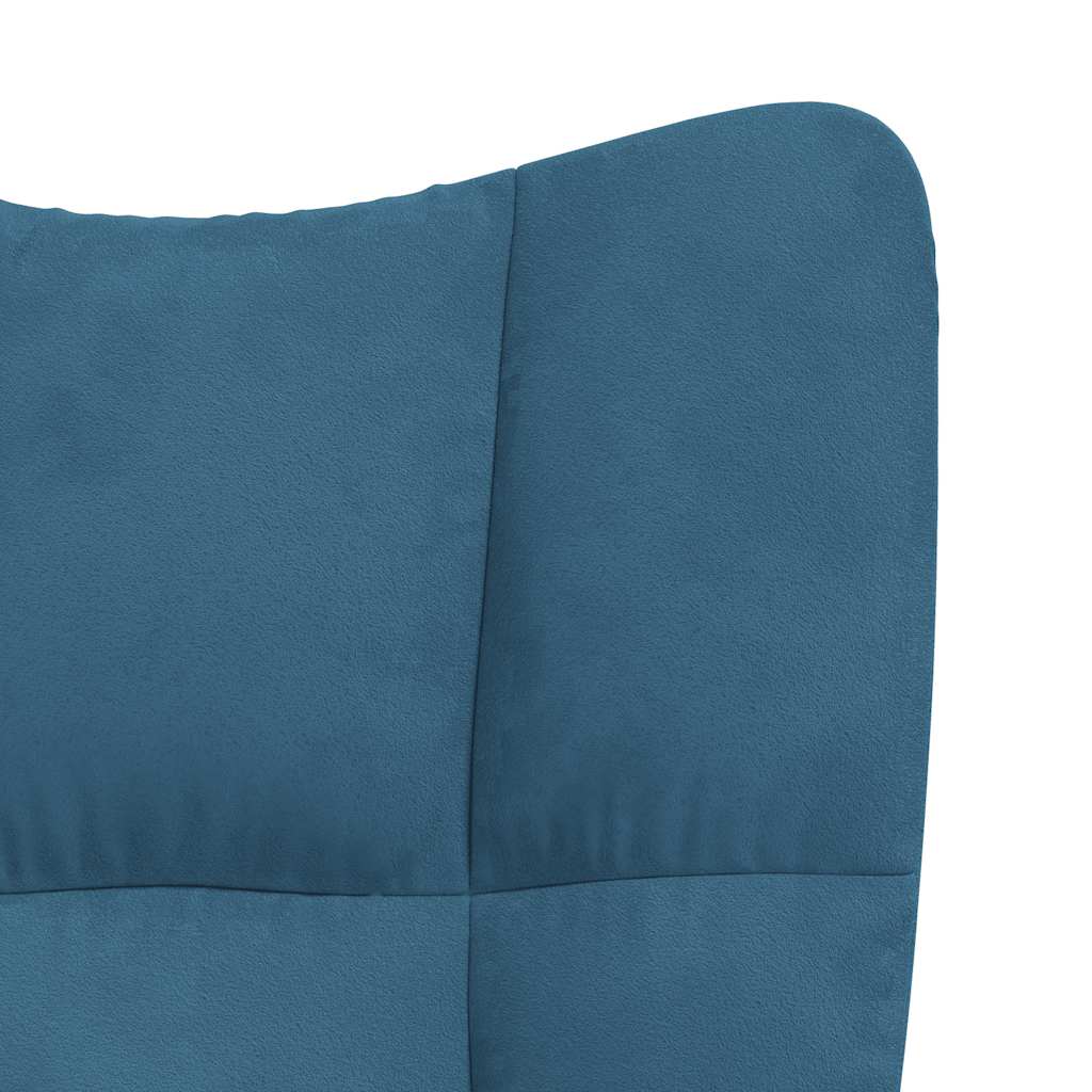 Recliner, blue, velvet