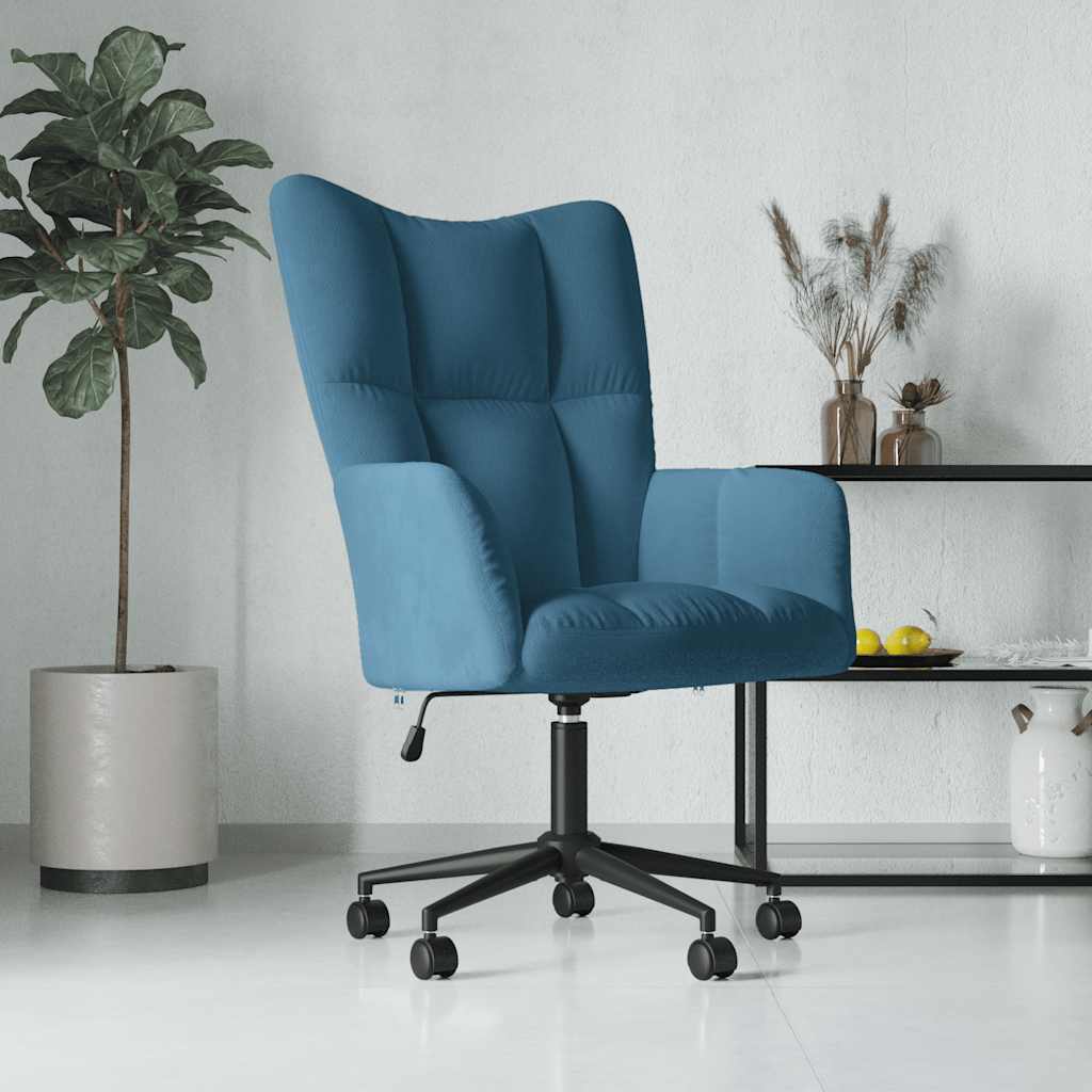Recliner, blue, velvet