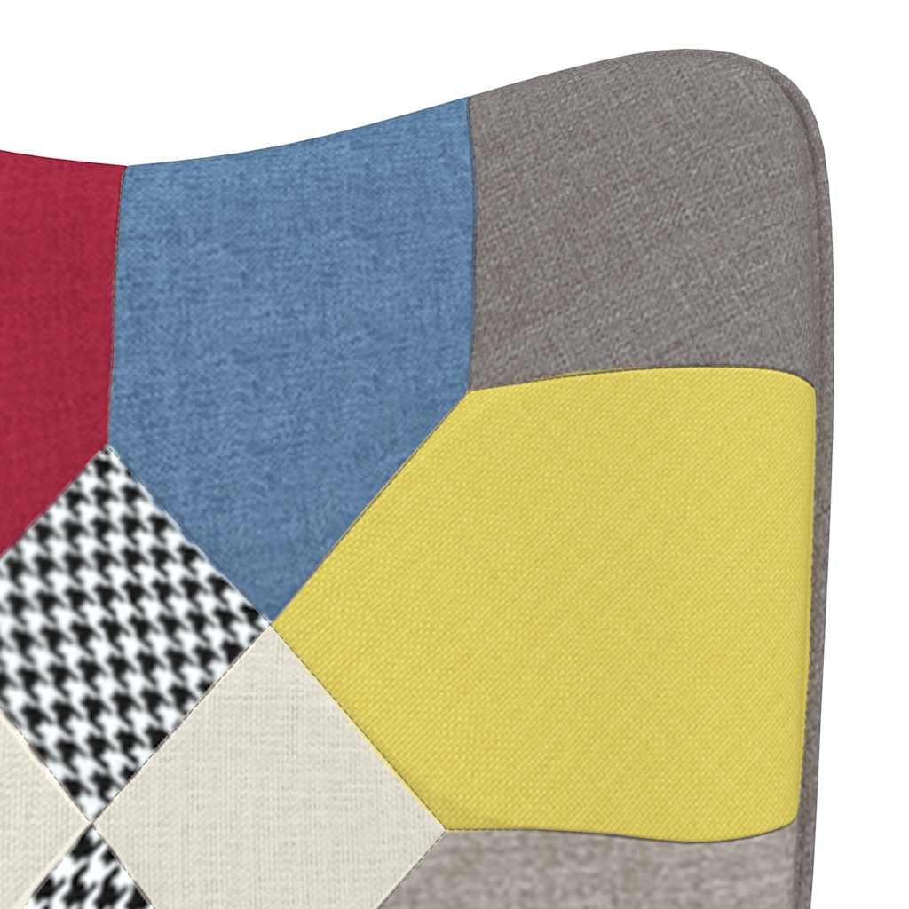 Recliner with footrest, fabric, patchwork design