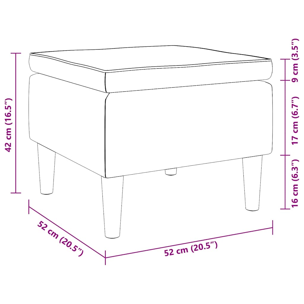 Stool with wooden legs, burgundy, fabric