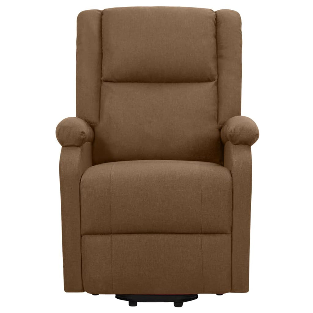 Recliner massage chair, brown, fabric