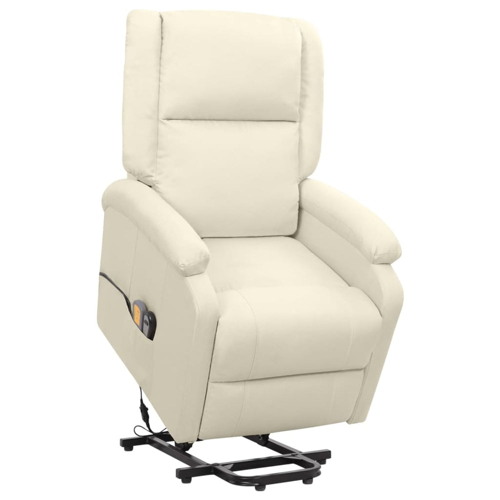 Standing massage chair, cream, fabric